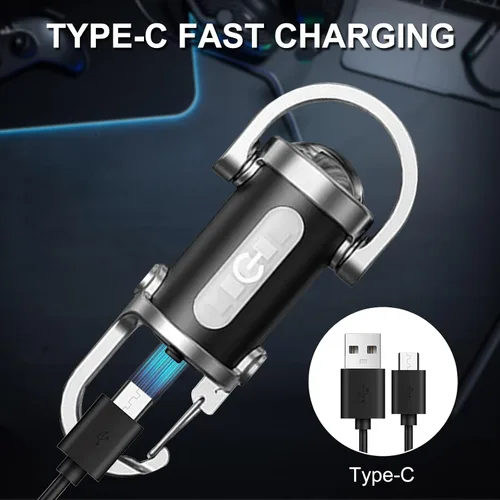 Vista 7 de Paquete de 2 Linternas Recargables para Llavero, Mini Linterna para Llavero EDC con 6 Modos de Luz Impermeable, Luz de Bolsillo Compacta COB