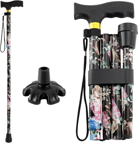 Vista 12 de Walking Cane PANZHENG Cane for Man/Woman Mobility & Daily Living Aids 5-Level Height Adjustable Walking Stick Comfortable Plastic T-Handle