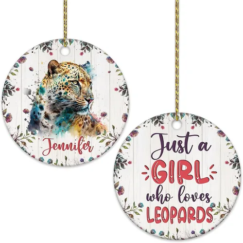 Vista 11 de Hyturtle Adorno de Navidad personalizado para los amantes de los osos, adorno de cerámica con nombre personalizado de Just A Girl Who Loves Bears