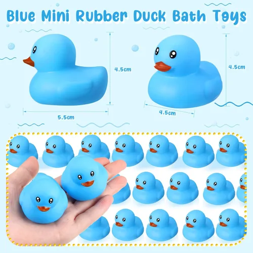 Vista 5 de Hungdao 48 mini patos de goma de 2 pulgadas para niños, regalos de fiesta, patos de baño a granel, juguetes flotantes de piscina de verano, patos