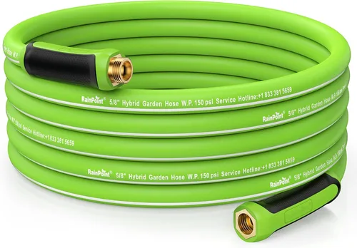 Vista 14 de RAINPOINT Leader - Manguera de jardín de 5 pies, manguera de agua ligera con mango giratorio, flexible, resistente, goma híbrida, con accesorios