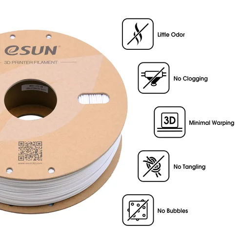 Vista 4 de eSUN - Filamento ABS+ de 1/16 pulgadas, filamento para impresora 3D ABS Plus, precisión dimensional +/- 0.05 mm, carrete de 2.2 libras, color blanco