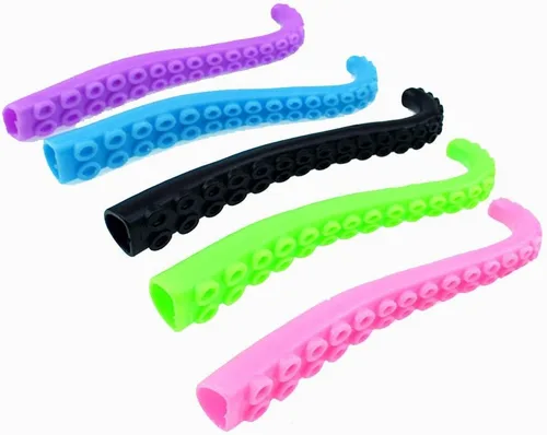 Vista 2 de 10 marionetas de dedo de tentáculo de pulpo, colores surtidos
