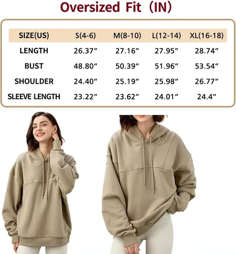 Vista 5 de Sudadera de gran tamaño para mujer, sudadera de forro polar con capucha de manga larga, sin botones, ropa de moda de otoño 2023