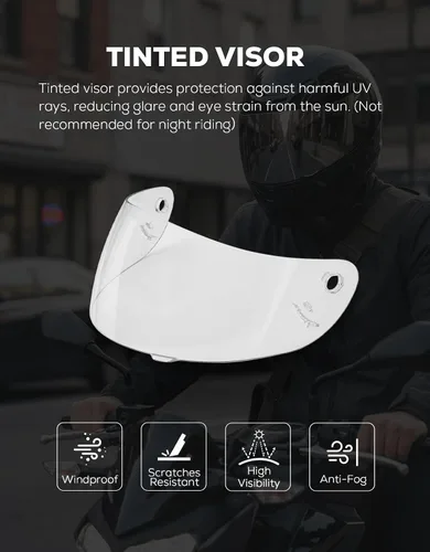 Vista 4 de XFMT DOT Casco de Motocicleta de Cara Completa Abatible para Calle Dirt Bike ATV Todoterreno con Visera Transparente para Hombres y Mujeres Adultos