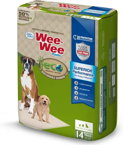 Vista 12 de Four Paws Wee-Wee Almohadillas de bambú ecológico para orina de perro, 50