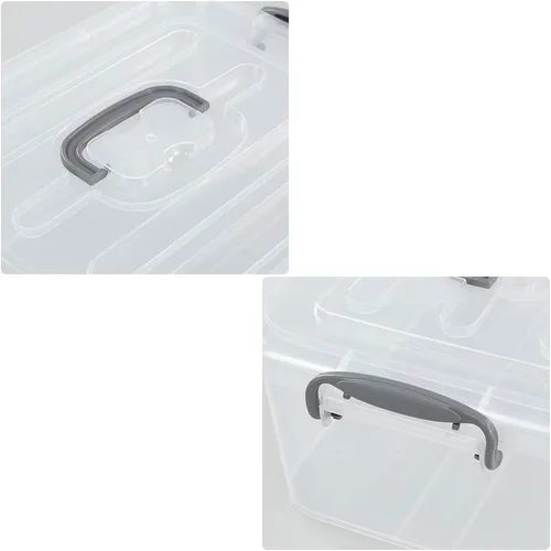 Vista 4 de Kekow Paquete de 2 cajas de almacenamiento transparentes, recipientes de plástico con tapas, 8 L