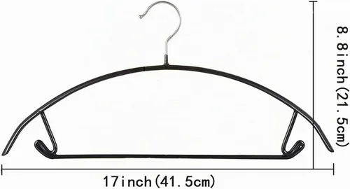 Vista 5 de Perchas de Metal con Revestimiento de PVC Premium Paquete de 20, Resistentes, Antideslizantes Delgadas, Perchas para Chaquetas de Traje y Camisetas