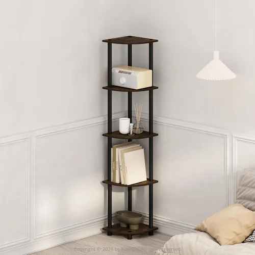 Vista 87 de Furinno Turn-N-Tube Organizador de encimera de cocina, estante organizador de encimera de esquina de 2 niveles, estante esquinero, para cocina