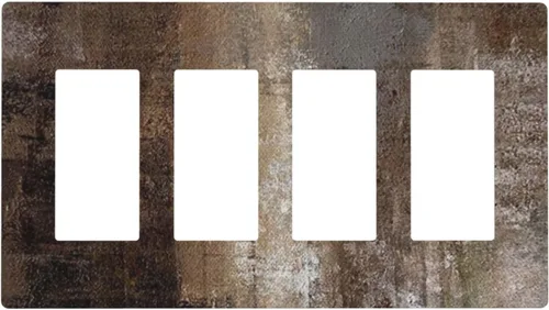 Vista 159 de Taupe Beige Marrón Gris Abstracto Arte 1-Banda Interruptor de Luz Doble de Recepción Placa de Pared Toma Cubiertas Eléctricas Decorativas Modernas