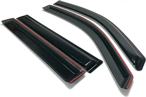Vista 6 de Viseras tintadas de humo para ventana, parasol y lluvia, deflector de ventilación compatible con Honda Pilot 2003-2008