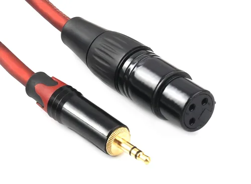 Vista 2 de Cable de micrófono XLR a 1/8" - Adaptador hembra de 0.138 in a XLR, 6 pies para computadora, altavoces