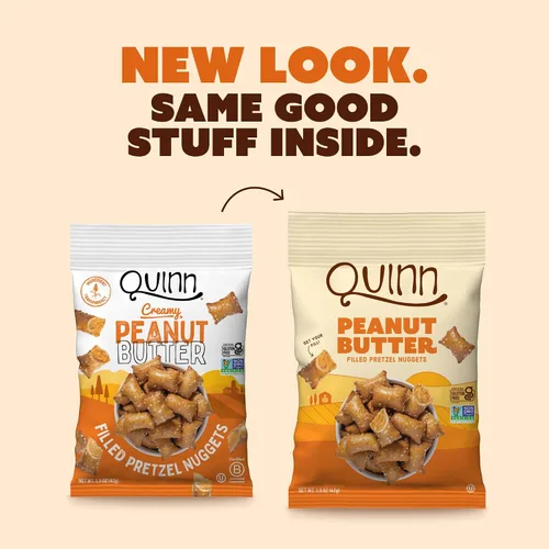 Vista 4 de Quinn Nuggets cremosos de pretzel rellenos de mantequilla de maní, hechos con ingredientes reales, sorgo de grano entero, sal marina, vegano, sin
