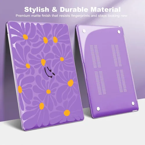 Vista 4 de Teryeefi Funda compatible con MacBook Air de 13 pulgadas M1 2021 2020 2019 2018 versión A2337 A2179 A1932 con Touch ID, carcasa rígida de plástico