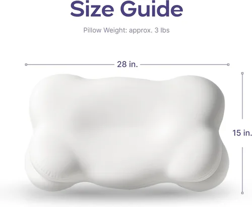 Vista 4 de Mellow Almohada Cloud Alignment – Soporte ergonómico para alineación de cuello y columna, doble altura, relleno ajustable, funda lavable a máquina