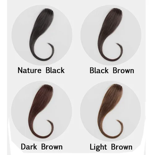 Vista 4 de Extensión de cabello humano con clip para mujer, fácil de usar, 1 pieza de 10 pulgadas, color negro y marrón
