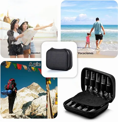 Vista 7 de Estuche de transporte de aceite esencial con capacidad para 10 botellas (5/10/0.5 fl oz), bolsa de almacenamiento de botellas de rodillo de carcasa