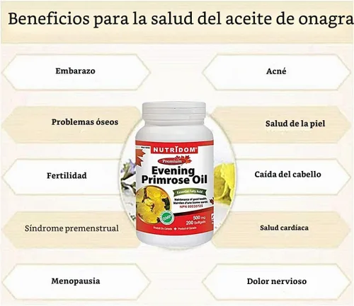 Vista 4 de Nutridom Aceite de Onagra Omega-6 y GLA 500mg 200Softgels
