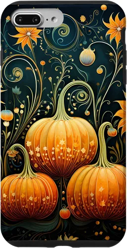 Vista 12 de Funda floral para iPhone 16 Pumpkins Vintage Otoño Otoño