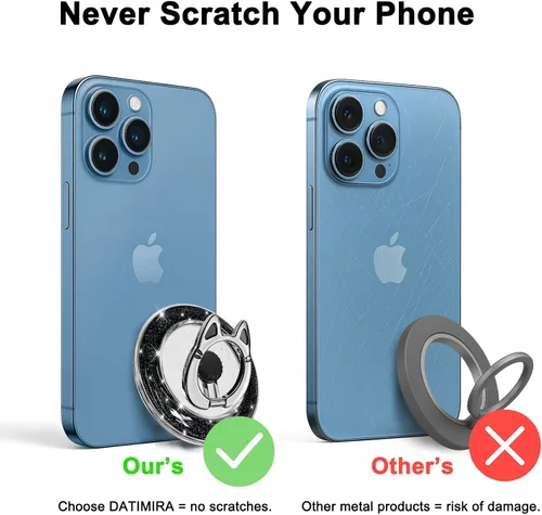 Vista 4 de Soporte magnético de anillo de teléfono para MagSafe, [rotación flexible de 360°], soporte de agarre magnético para anillo de dedo, apto para iPhone