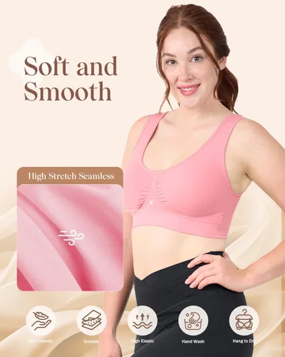 Vista 34 de Coobie Brasier sin costuras de cobertura completa para mujer con acolchado extraíble para mayor comodidad
