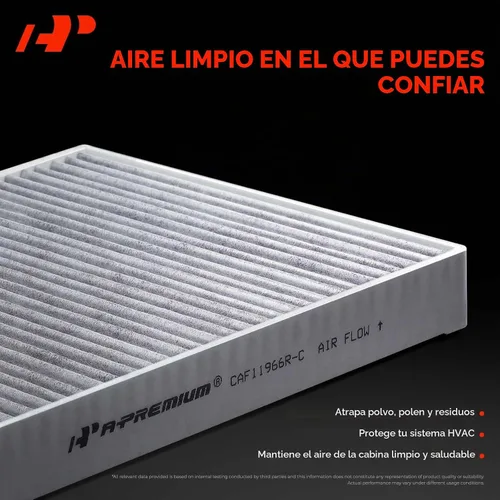 Vista 3 de Filtro de aire de cabina A-Premium con carbón activado compatible con modelo Subaru - Crosstrek 2016-2017, Forester 2009-2018, Impreza 2008-2016