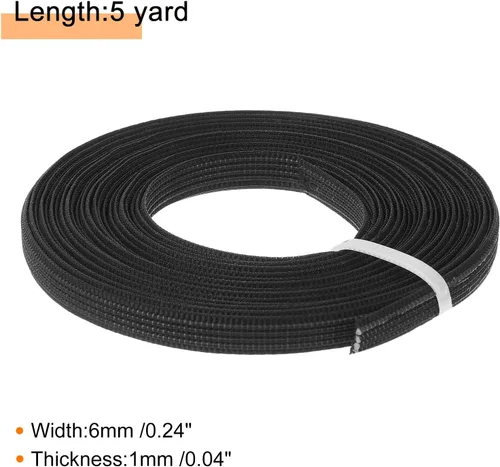 Vista 2 de uxcell Deshuesado para coser, 1 pieza de 5 yardas y 0.236 in – corsé de poliéster de alta densidad para vestido de novia, vestido de novia (negro)