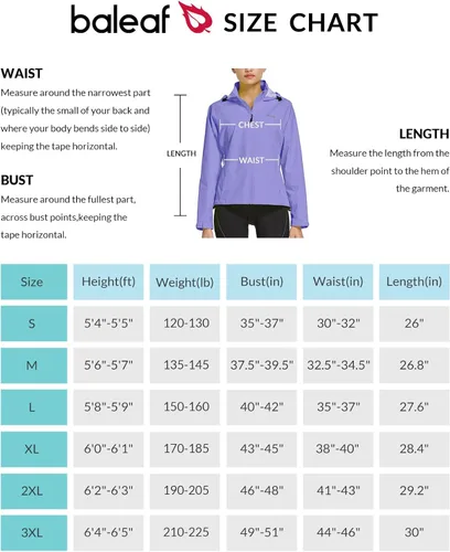 Vista 6 de BALEAF Chaquetas impermeables para mujer, cortavientos resistentes al viento, para correr, ligeras, reflectantes, plegables, con capucha
