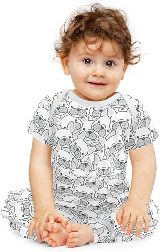 Vista 2 de vvfelixl Conjunto de ropa de bebé - Conjunto de mamelucos y pantalones con estampado de dibujos animados - Unisex 0-24 meses