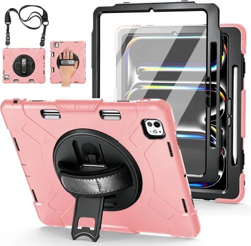 Vista 28 de Funda para iPad Pro de 12.9 2022/2021/2020/2018: Funda para iPad Pro 12.9 6ª/5ª/4ª/3ª generación con protector de pantalla, soporte para lápices