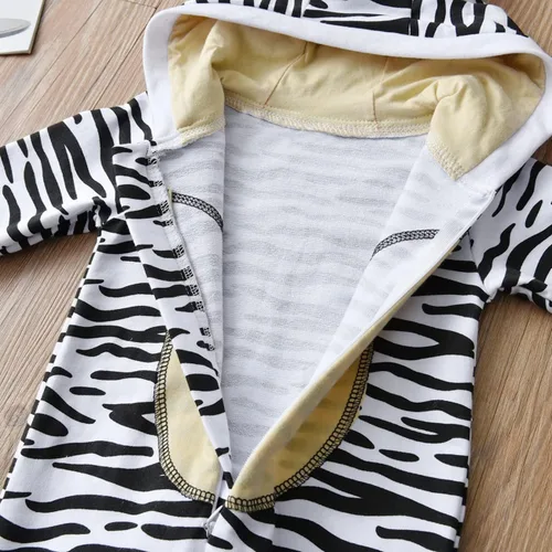 Vista 4 de AGQT Babys Tiger Costume Halloween One Piece Hooded Romper Size 0-24 Months