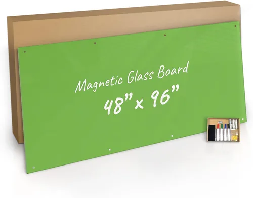 Vista 9 de Fab Glass and Mirror - Pizarrón magnético de vidrio con borrador, Negro