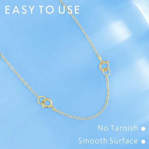 Vista 6 de Extensores de collar para mujer, extensor de pulsera de oro, extensión de joyería de cadena dorada para tobillera para mujer, juego de 2 piezas