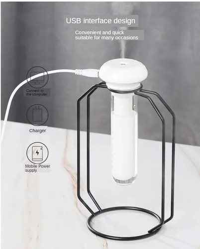 Vista 7 de Humidificador USB de niebla fría - Mini humidificador de aire portátil para dormitorio, escritorio, coche, viajes, oficina, bebé con longitud