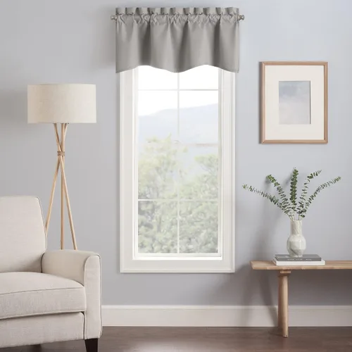 Vista 15 de Eclipse Kendall - Cortina de ventana con cenefa festoneada moderna con bolsillo para barra para cocina o baño, 42 x 18 pulgadas, alcachofa