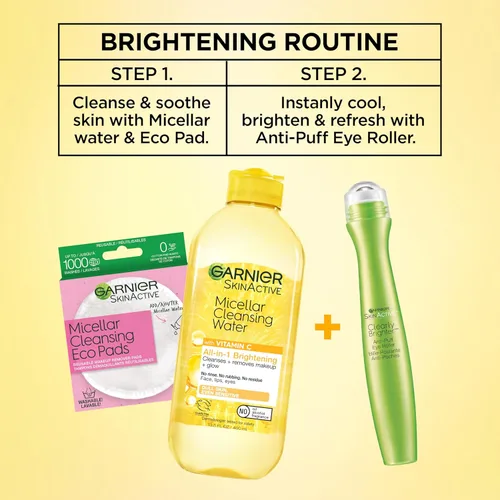 Vista 5 de Rodillo para los ojos hinchados Garnier SkinActive Clearly Brighter (3 unidades), Total 1