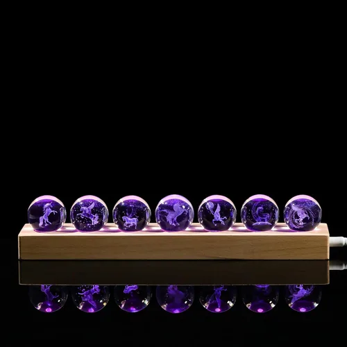 Vista 9 de Qianwei Bola de cristal 3D, decoración gótica de Halloween con base de lámpara LED, el mejor regalo de cumpleaños para hombres, profesores, niños