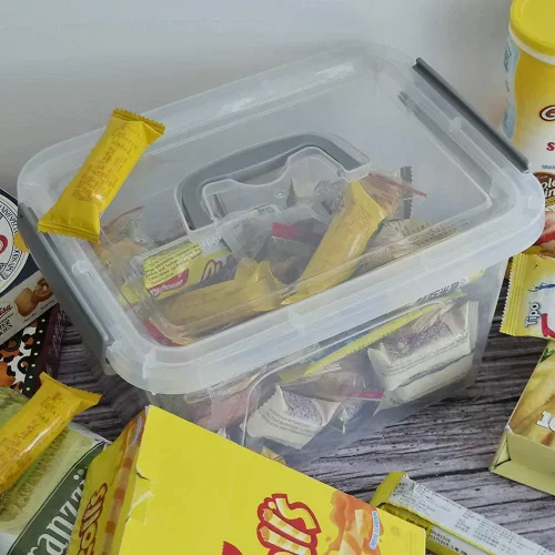 Vista 6 de Contenedores de almacenamiento de plástico de 6 cuartos de galón con tapas y asas, 6 paquetes