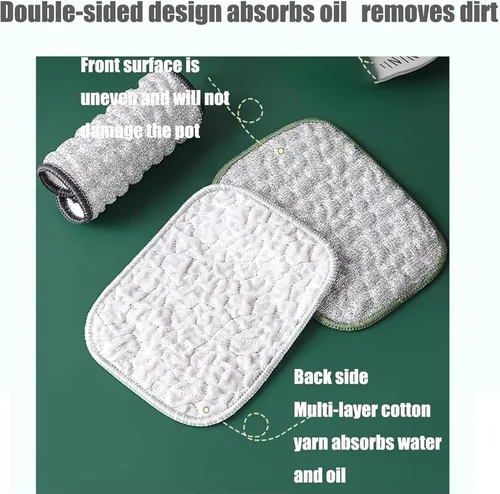 Vista 6 de Generic Trapos multiusos de alambre para lavar platos, 5 piezas, plata, paños de cocina casuales de 2 x 4 pulgadas