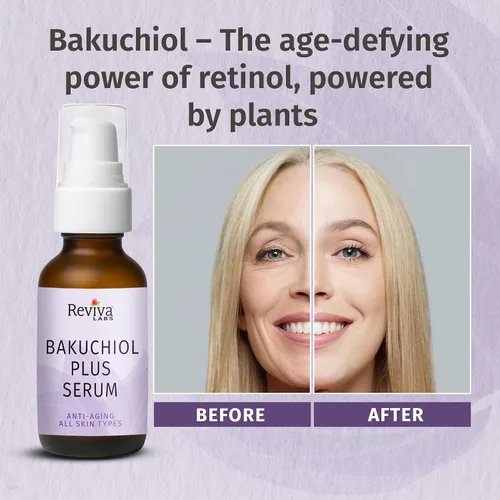 Vista 2 de Reviva Labs Suero Bakuchiol – Suero alternativo al retinol natural para la cara con alfalfa y extracto de alcachofa – Fórmula vegana hidratante