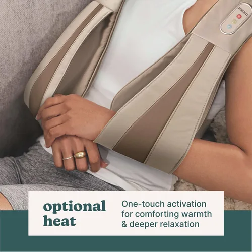 Vista 4 de HoMedics Masajeador Shiatsu Deluxe para Cuello y Hombros con Calor, 3 Velocidades, Cambia de Dirección, Amasamiento Muscular para Espalda y Piernas