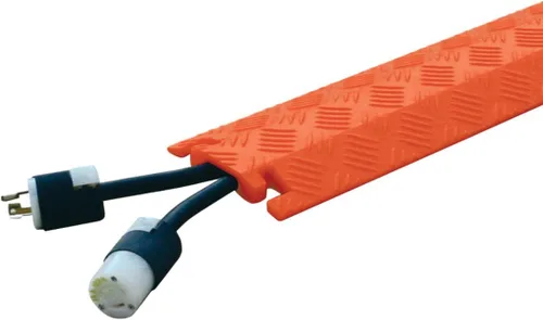 Vista 11 de Checkers Protector de cable ligero de 1 canal de 3 pies de largo para múltiples líneas de 0.5 pulgadas, cubierta de cable de piso para pasarelas