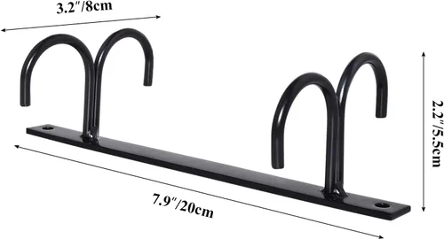 Vista 3 de MOCOUM Estante organizador rústico para tazas debajo del gabinete, soporte para tazas debajo del estante, ganchos colgantes para tazas, tazas