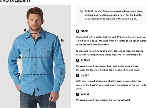 Vista 4 de Wrangler Men's Sport Western Basic Two Pocket Long Sleeve Snap Shirt