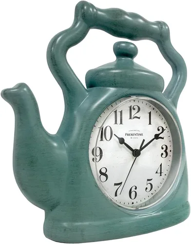 Vista 3 de Presentime & Co. Reloj de té de 11" de Presentime, silencioso sin tictac, estilo moderno de granja, reloj de pared y repisa 2 en 1, para escritorio