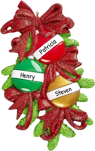 Vista 9 de Adornos personalizados para parejas 2024 – Bolas de Navidad para parejas, adornos de recuerdo 2024, adorno de recuerdo de nuestra primera Navidad
