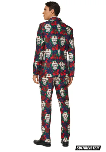 Vista 2 de Traje Suitmiester del Día de los Muertos para hombre Multicolor