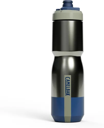 Vista 7 de CamelBak Podium - Botella de agua para bicicleta de acero inoxidable con aislamiento de acero, retención de frío para ciclismo, 12 onzas, color negro