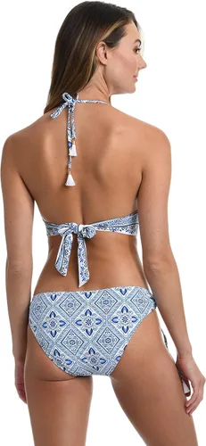 Vista 2 de Top de traje de baño con cuello halter fruncido
