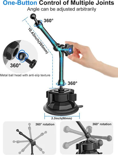 Vista 4 de Soporte para tablet para automóvil, soporte antivibraciones para techo corredizo para camioneta, automóvil, camioneta, camioneta, soporte de metal